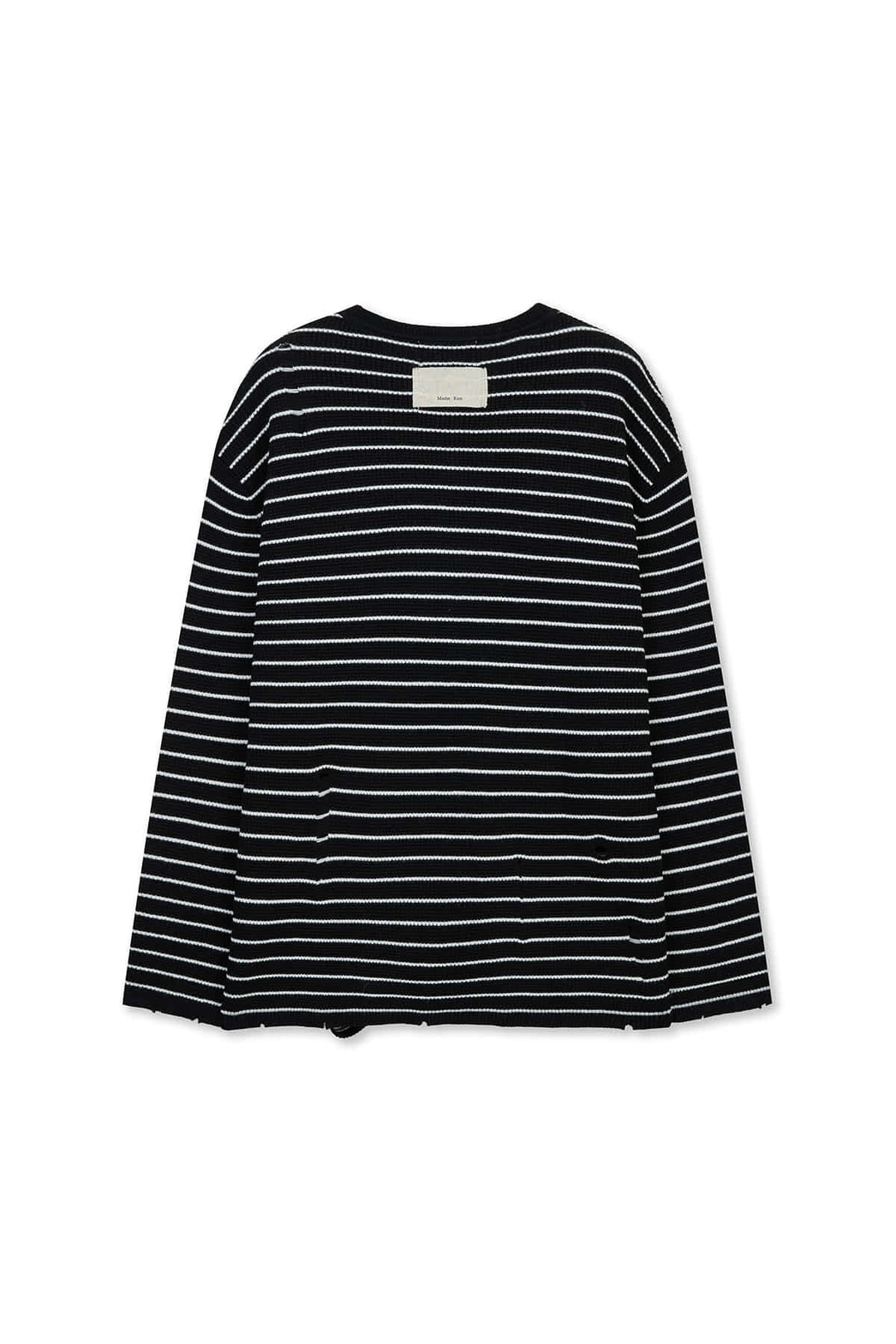 Matin Kim Stripe Damaged Loose Pullover — Black