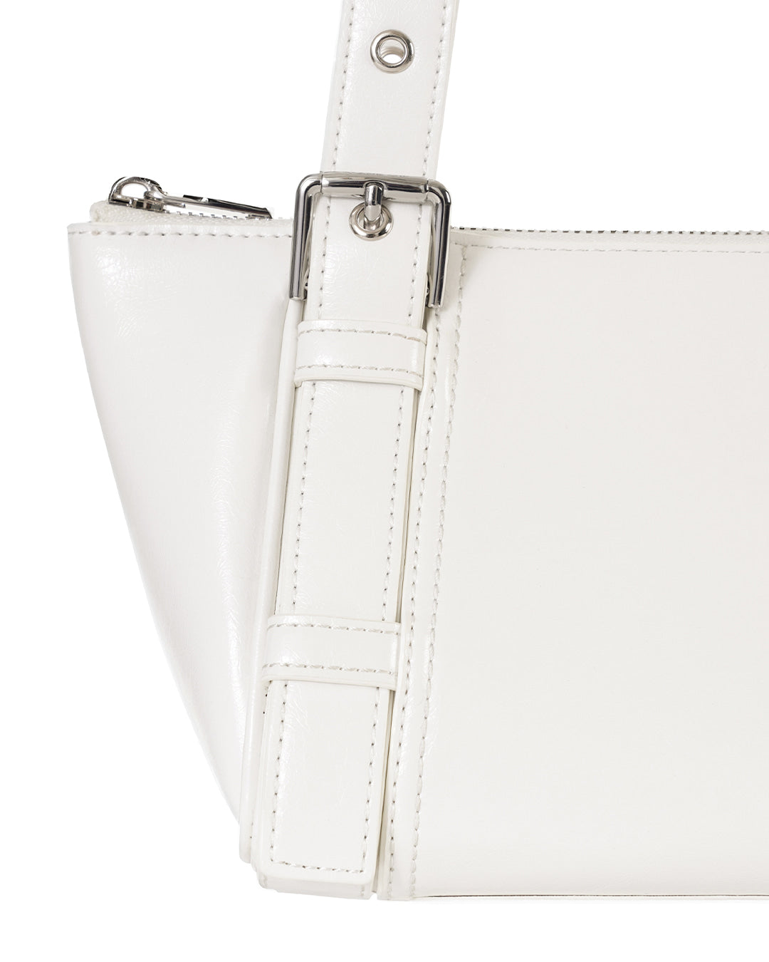 Stand Oil Boat Bag — Glossy Shoulder Crossbody — White