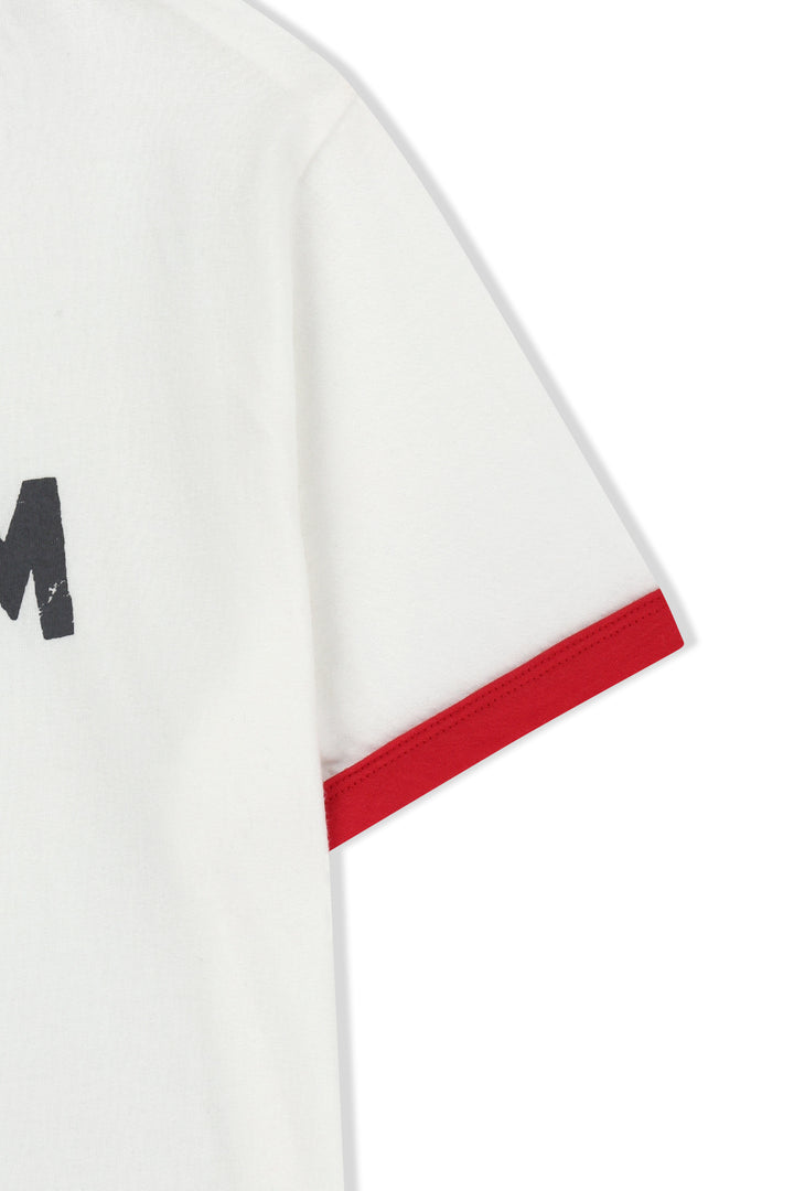 Matin Kim Logo Ringer Crop Top — White