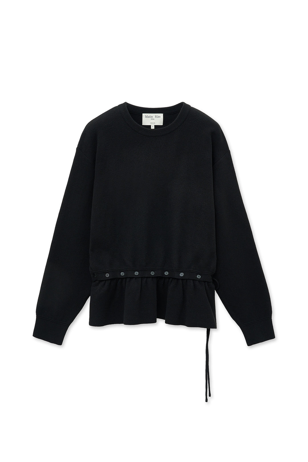 Matin Kim Detachable Skirt Knit Pullover — Black