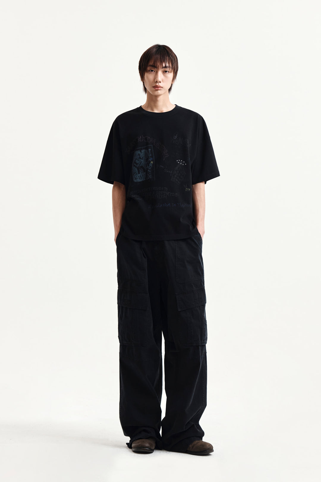 Matin Kim Graffiti Artwork Top — Black