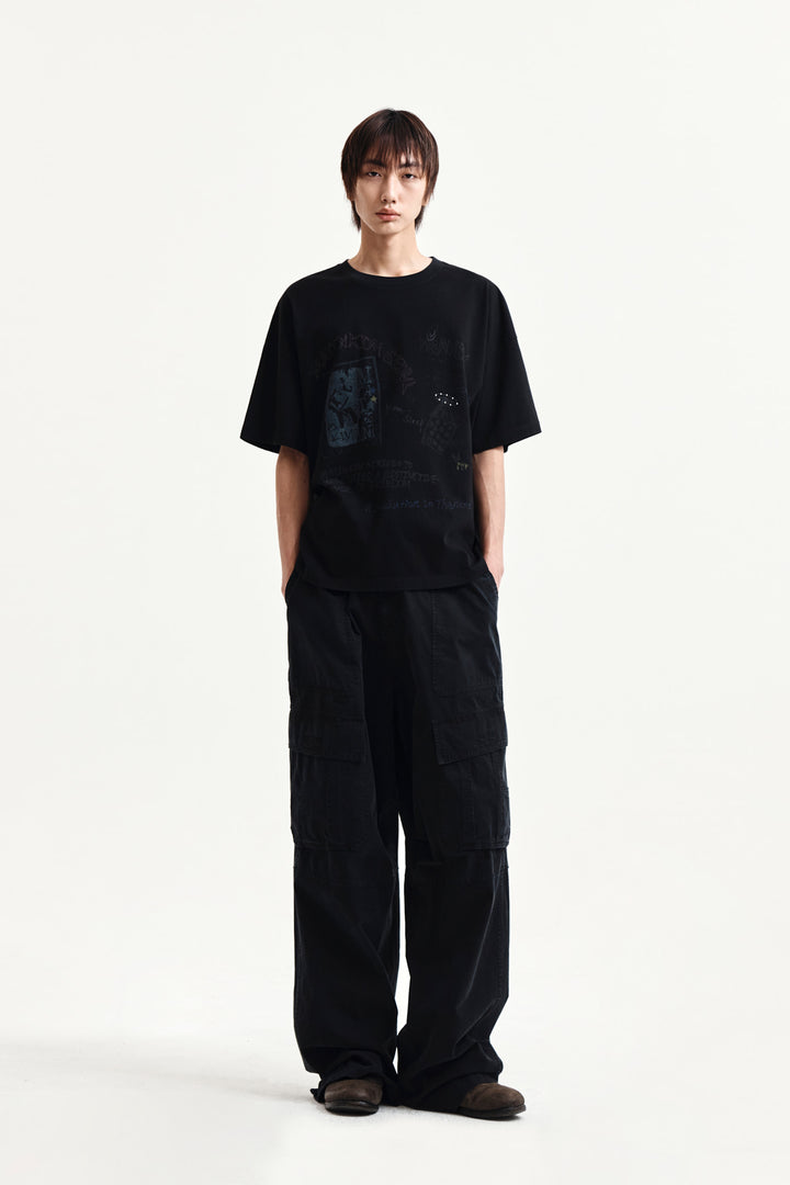 Matin Kim Graffiti Artwork Top — Black