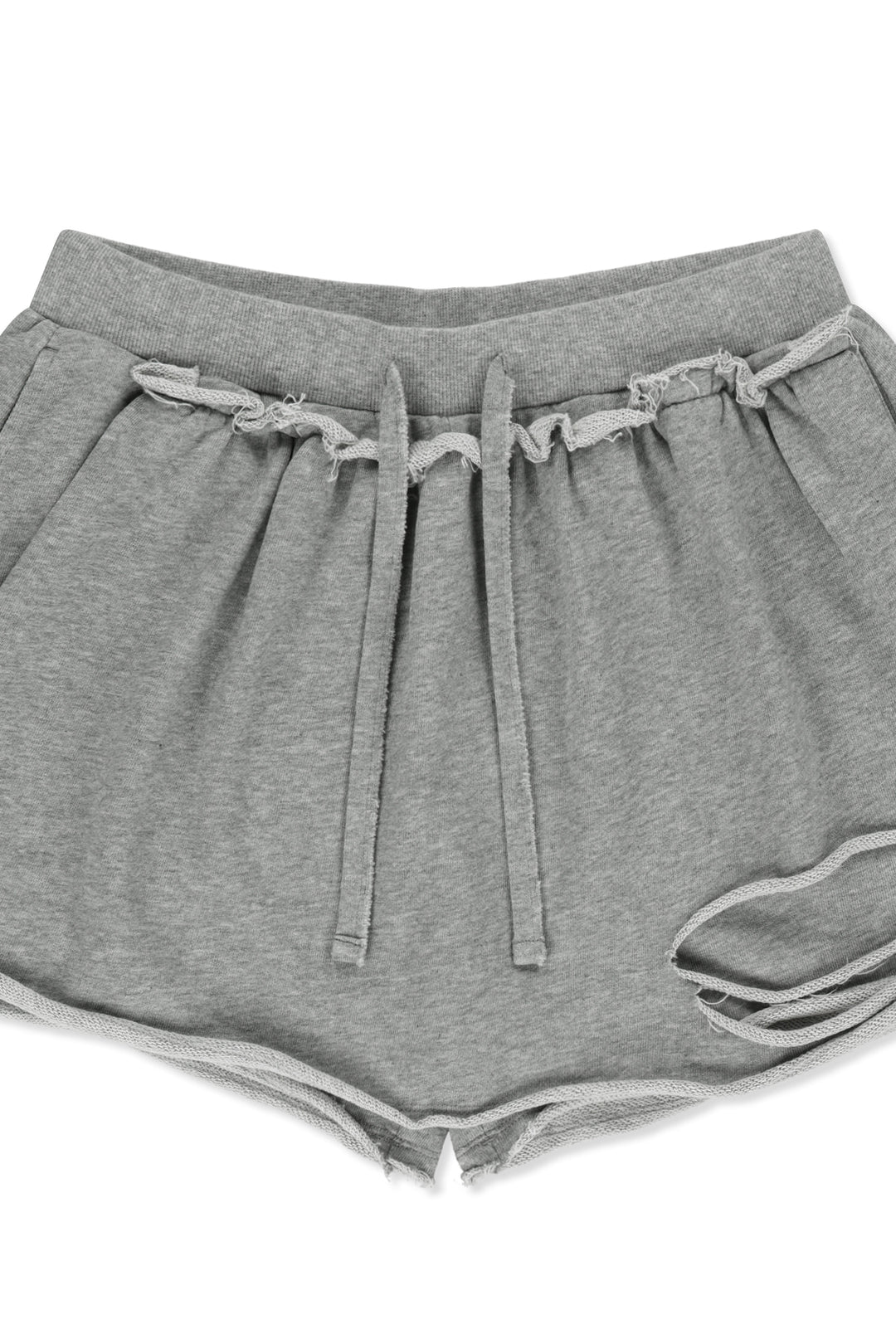 Matin Kim Distressed Terry Skort Shorts — Gray