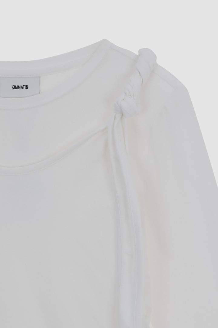 KIMMATIN Twist Strap Long Sleeve Top — Ivory