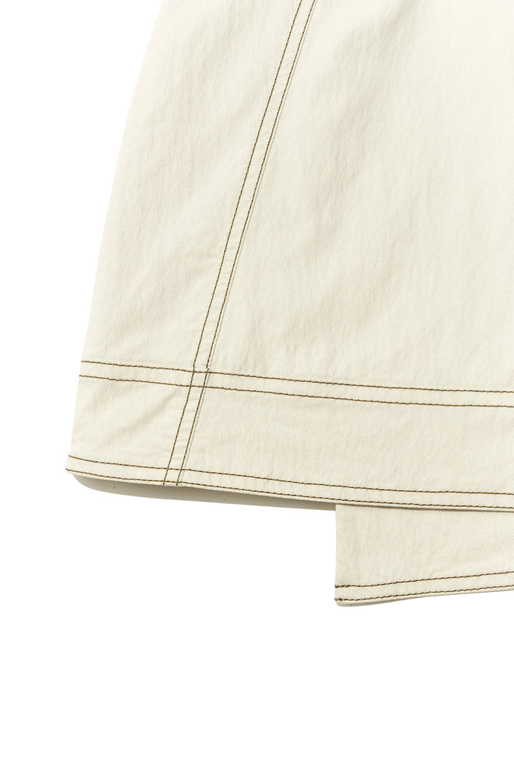 Matin Kim Stitch Point Belted Wrap Skirt — Beige