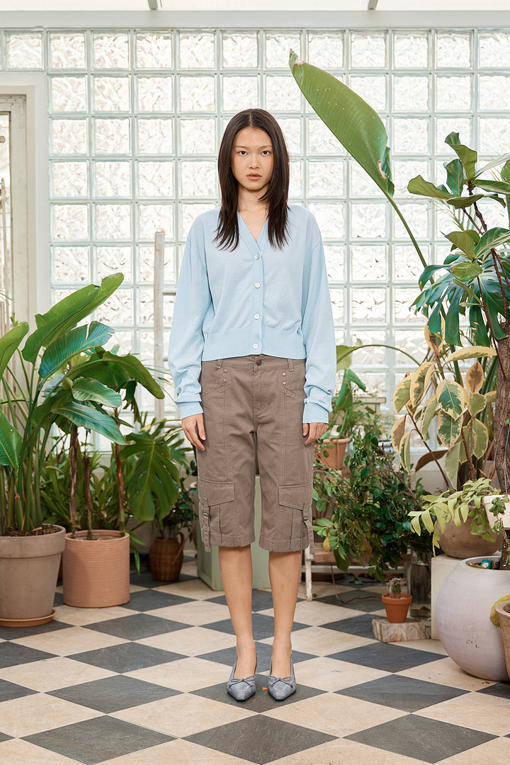 Matin Kim Semi Slimfit Bermuda Pants — Khaki