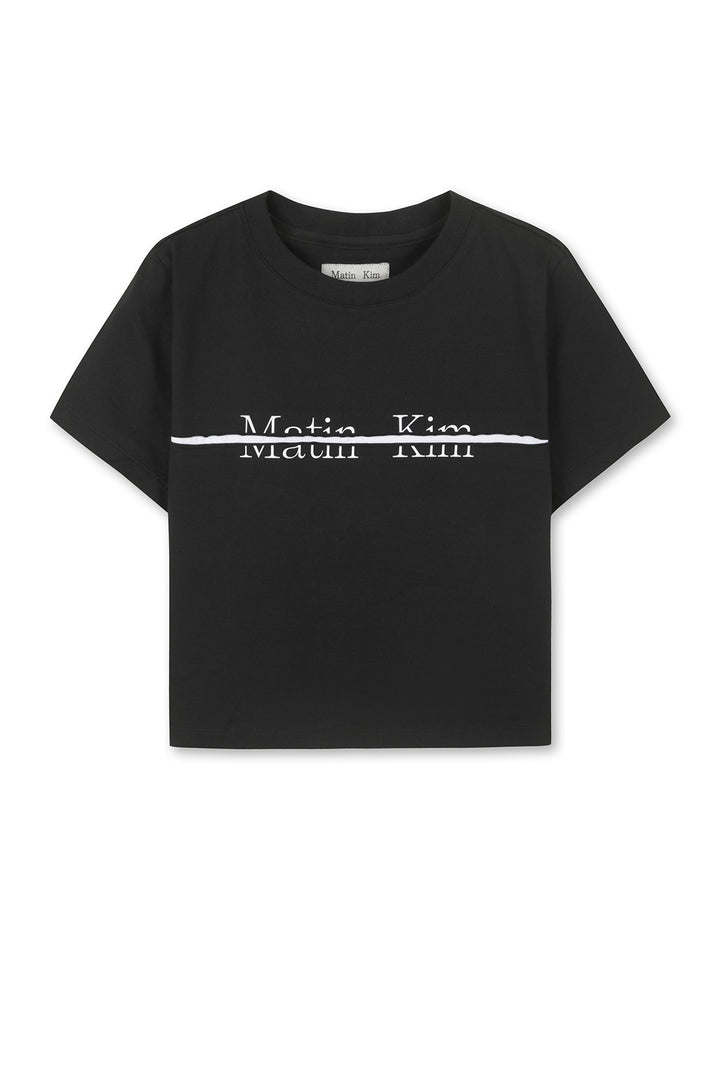 Matin Kim Logo Cutted Crop Top — Black