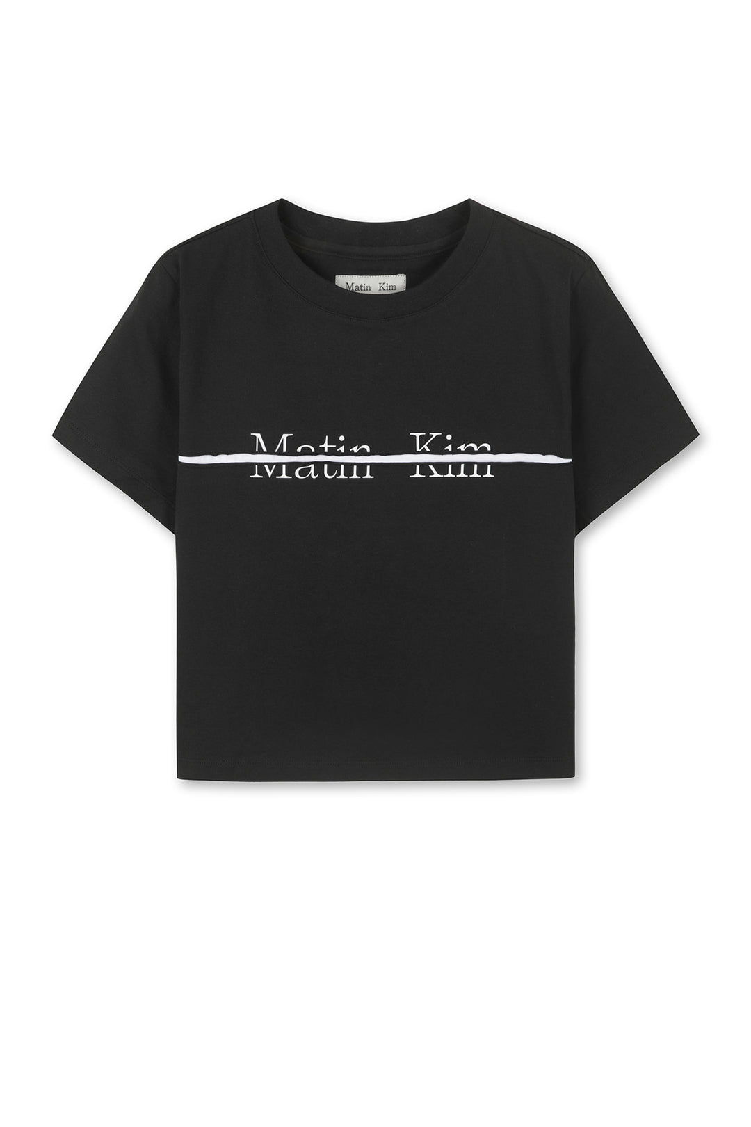 Matin Kim Logo Cutted Crop Top — White