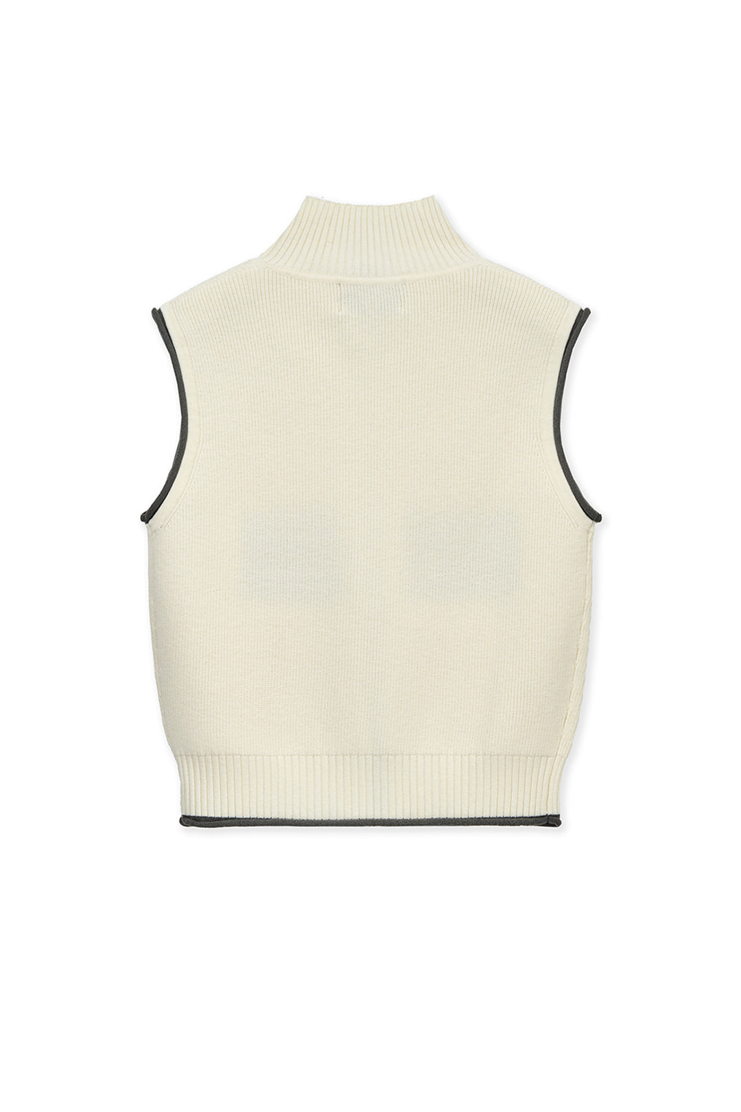 Matin Kim Spell Point Knit Zip Up Vest — Ivory