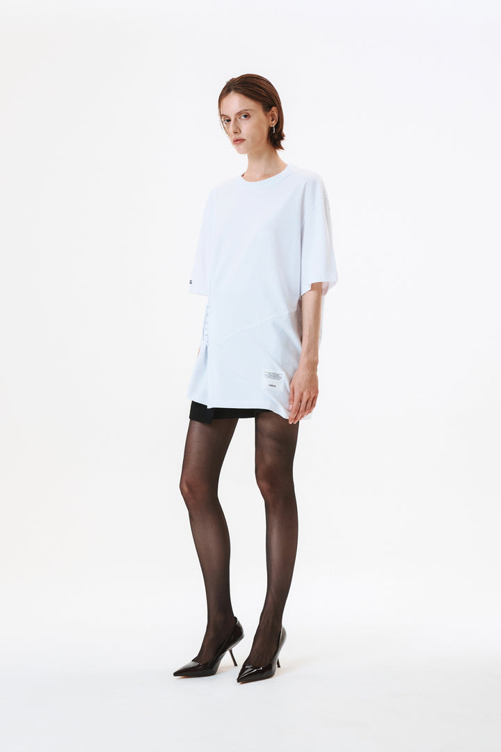 KIMMATIN Hook and Eye Point Two Way Top — White