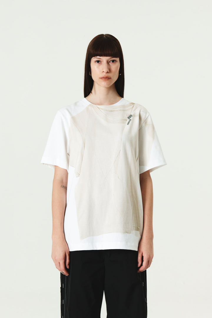 KIMMATIN Trompeloeil Printing Top — White