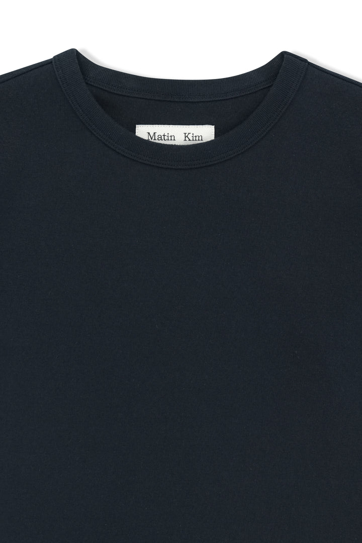 Matin Kim Label Detail Slim Fit Top — Navy blue