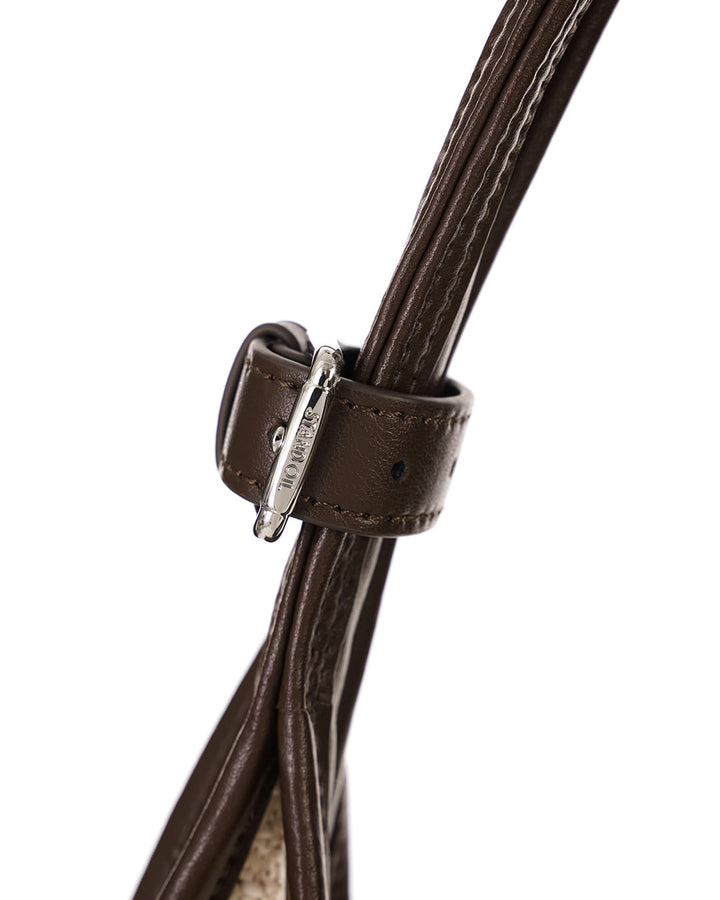 Stand Oil Ringo Bag — Reversible Canvas Crossbody — Raffia Brown