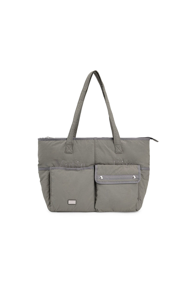 Matin Kim Pocket Utility Nylon Shoulder Bag — Khaki