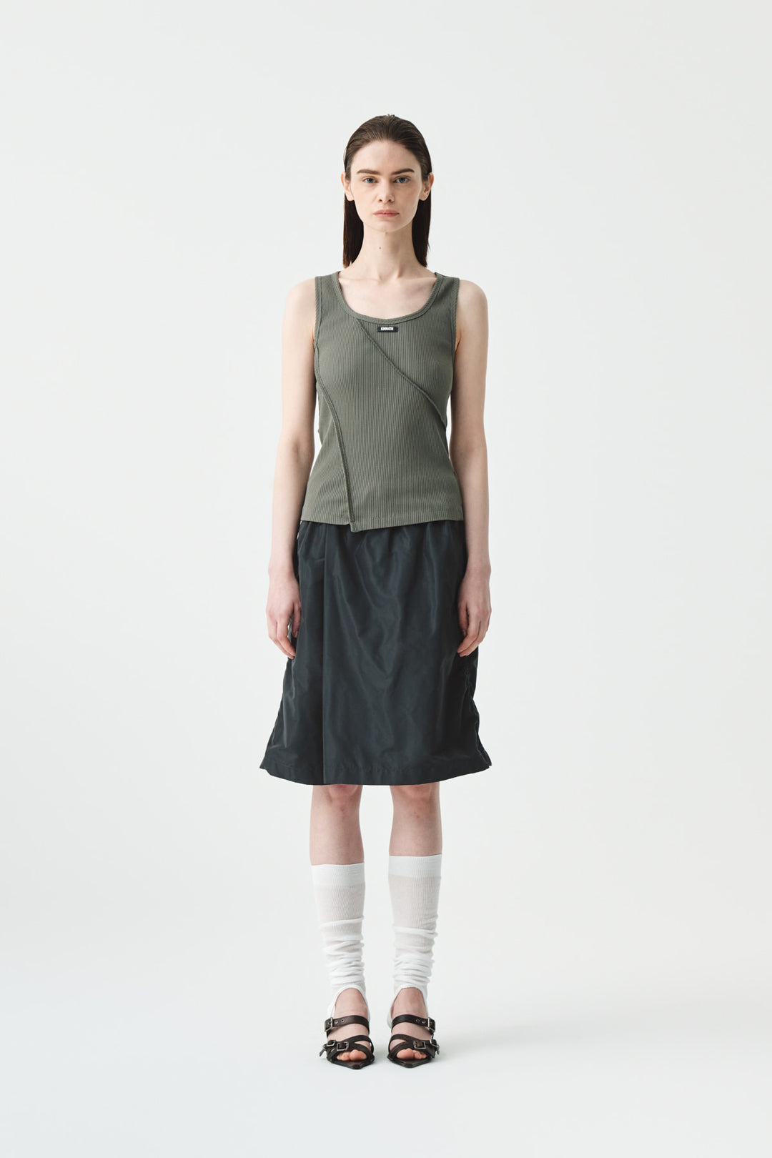 KIMMATIN String Point Banding Wrap Shorts — Charcoal
