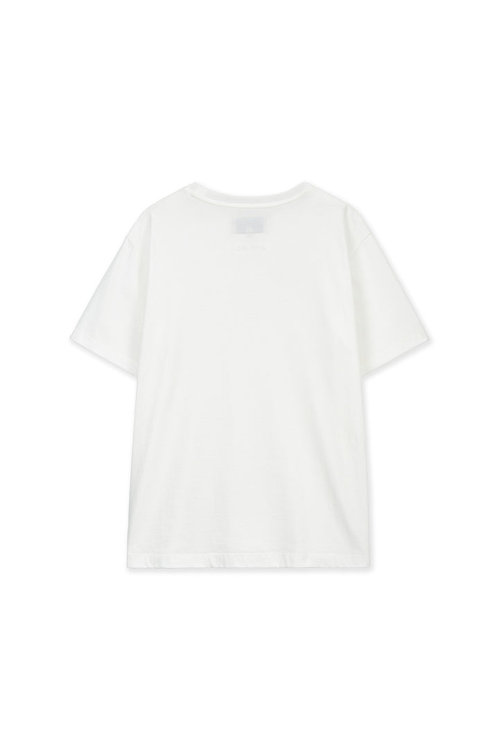 Matin Kim Label Point Lettering Top — White
