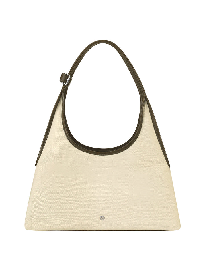 Stand Oil Ringo Bag Mini — Reversible Canvas &amp; Leather — Khaki Brown
