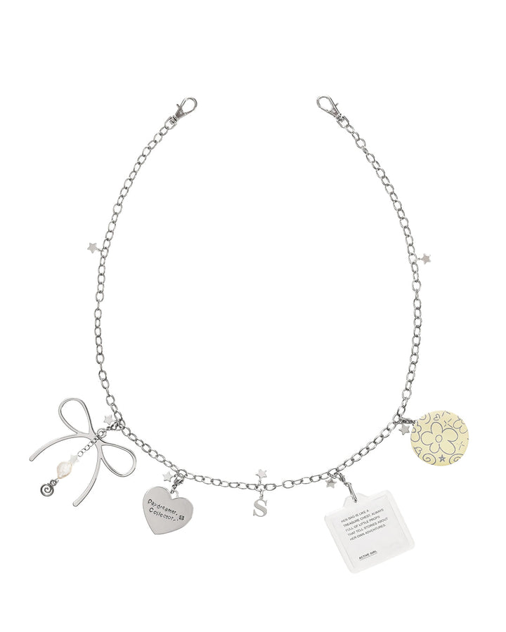 Stand Oil Multi-Charm Chain Keyring — Silver