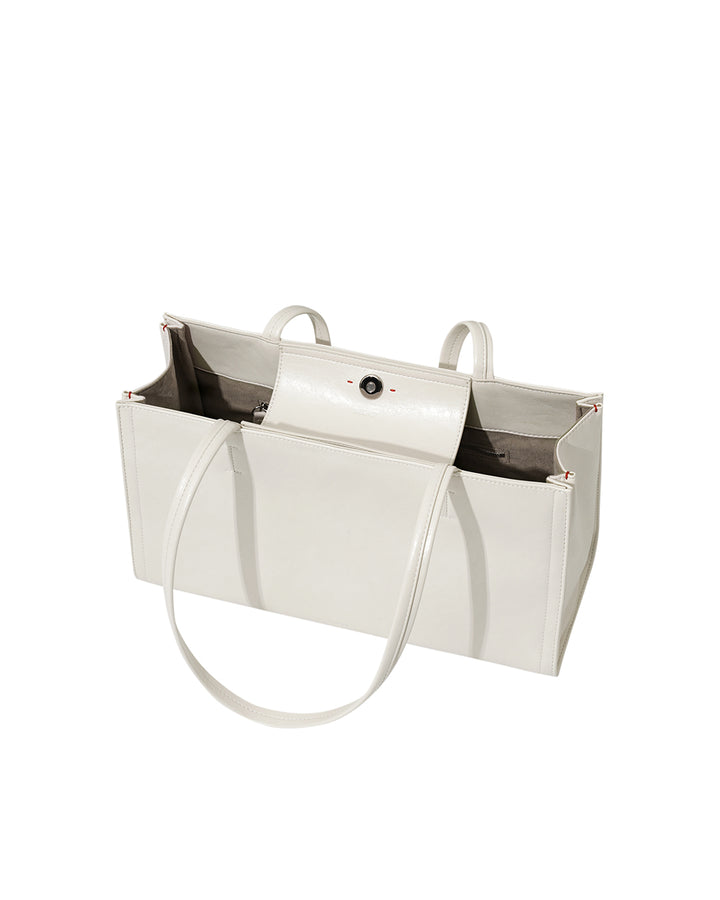 Stand Oil Oblong Bag — Sculptural Shoulder Crossbody — Cream