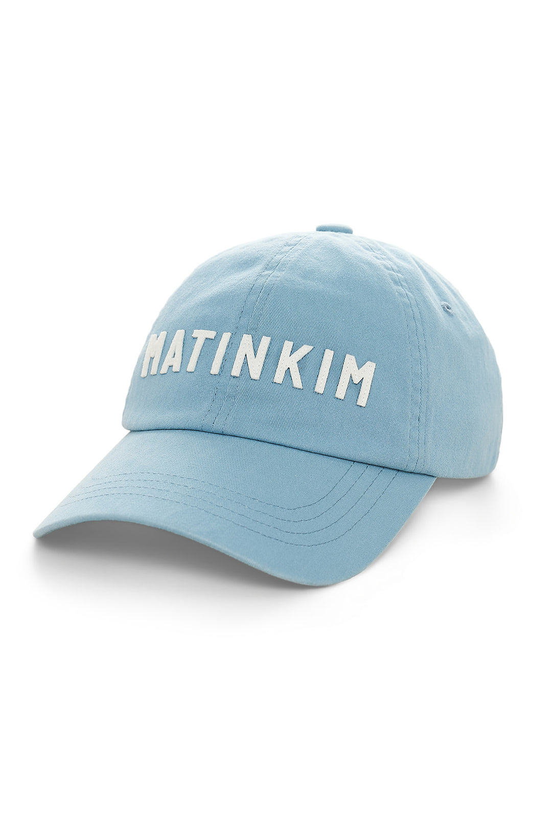 Matin Kim Applique Felt Logo Ball Cap — Light Blue