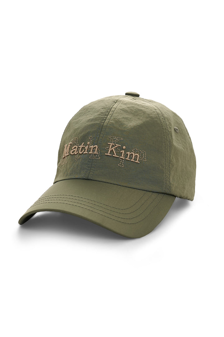Matin Kim Overlay Logo Ball Cap — Khaki