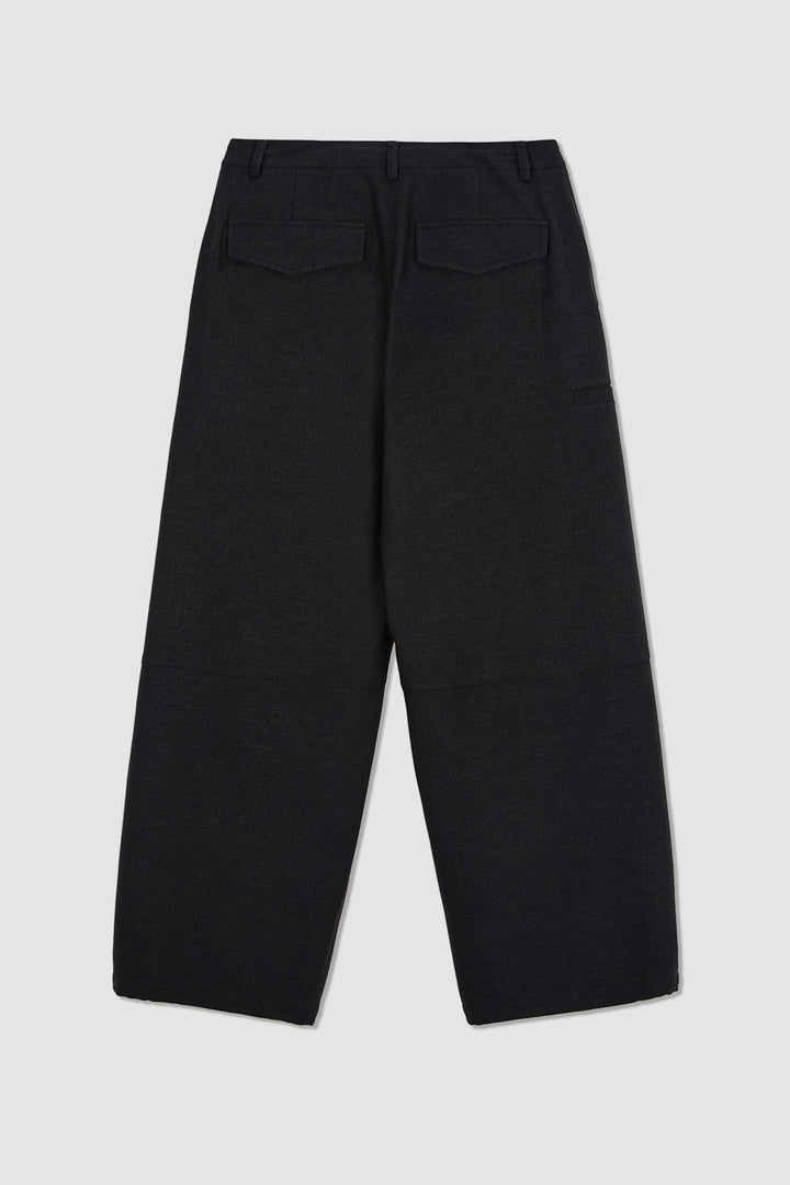 KIMMATIN Wool Blended Parachute Pants — Charcoal