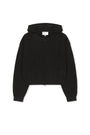 Matin Kim Mesh Logo Knit Zip Hoody — Black