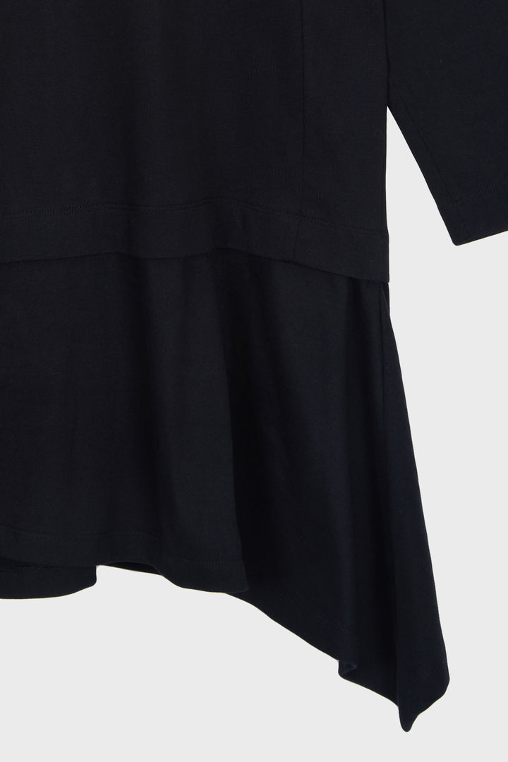 KIMMATIN Back Open Hoody Jersey Dress — Black