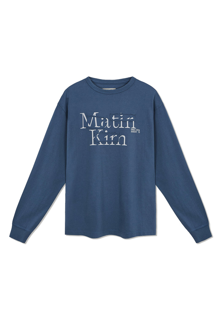 Matin Kim Patch Graphic Long Sleeve Top — Blue