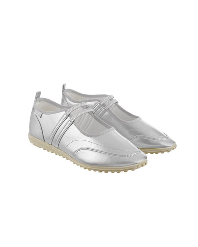 Stand Oil Strap Mary Jane Sneaker — Silver
