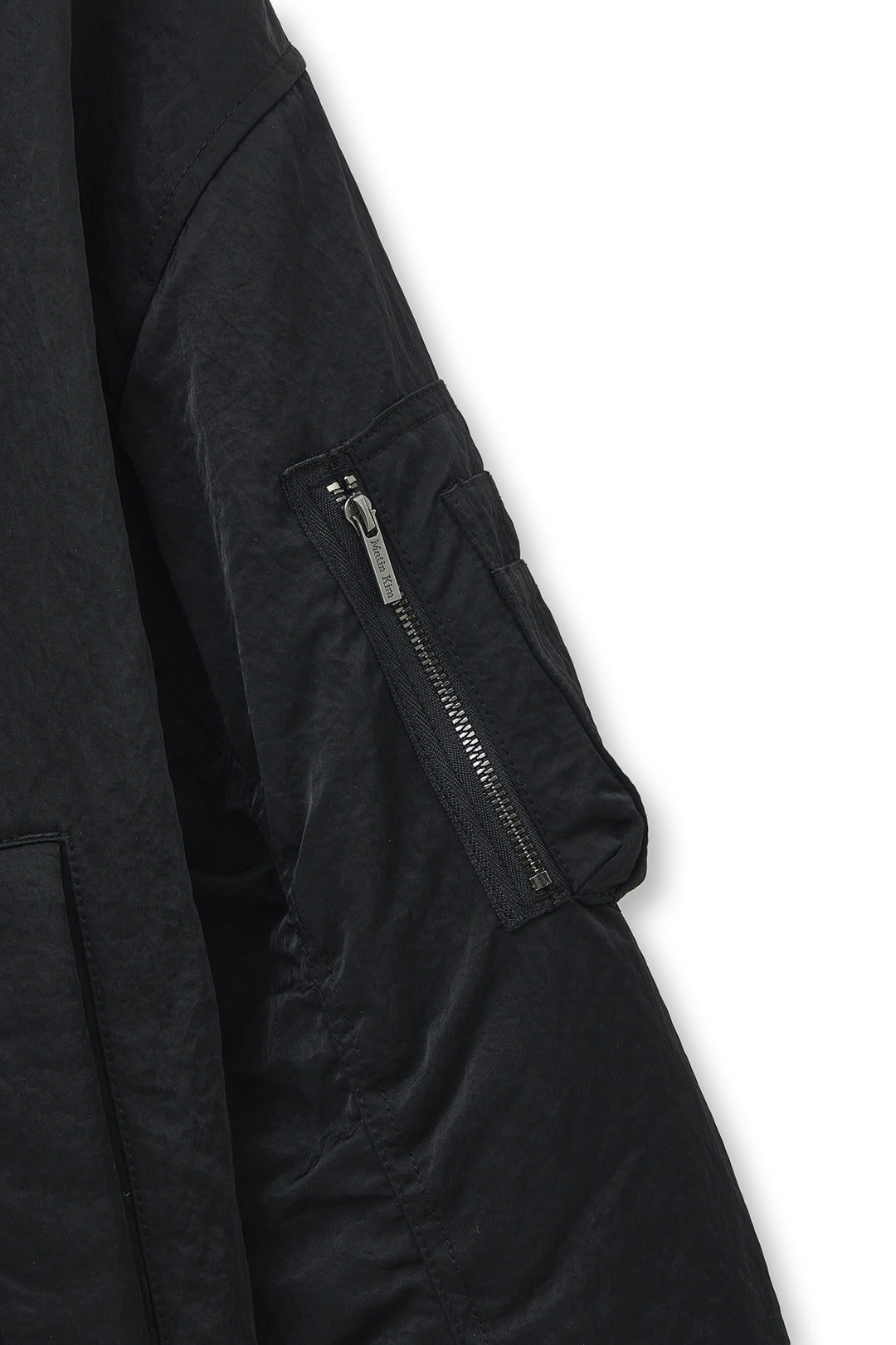 Matin Kim High Neck Button Point Zip Up Jumper — Black