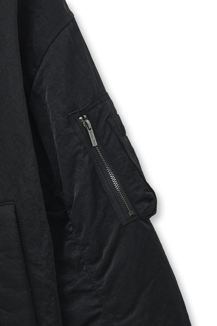 Matin Kim High Neck Button Point Zip Up Jumper — Black