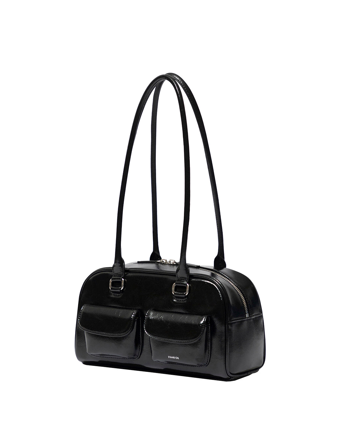 Stand Oil Chubby Bag — Quilted Bowling Crossbody — Black