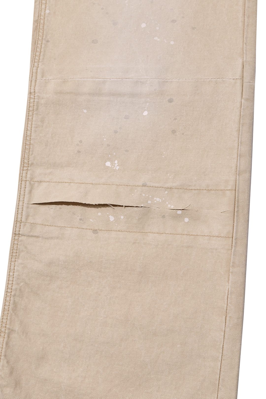 Matin Kim Unbalance Cut Point Vintage Cotton Pants — Beige