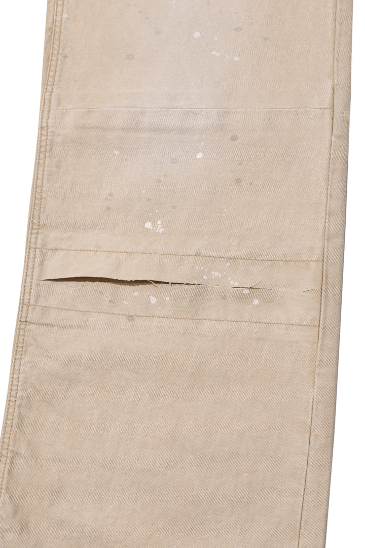 Matin Kim Unbalance Cut Point Vintage Cotton Pants — Beige