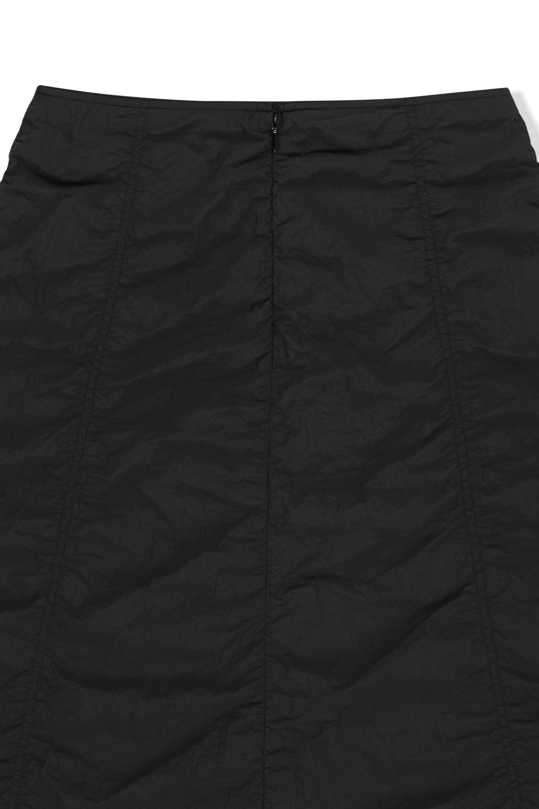 Matin Kim Nylon Shirring Midi Skirt — Black
