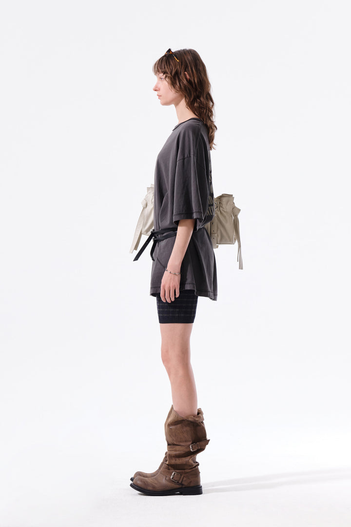 Matin Kim Vintage Lettering Graffiti Top — Charcoal
