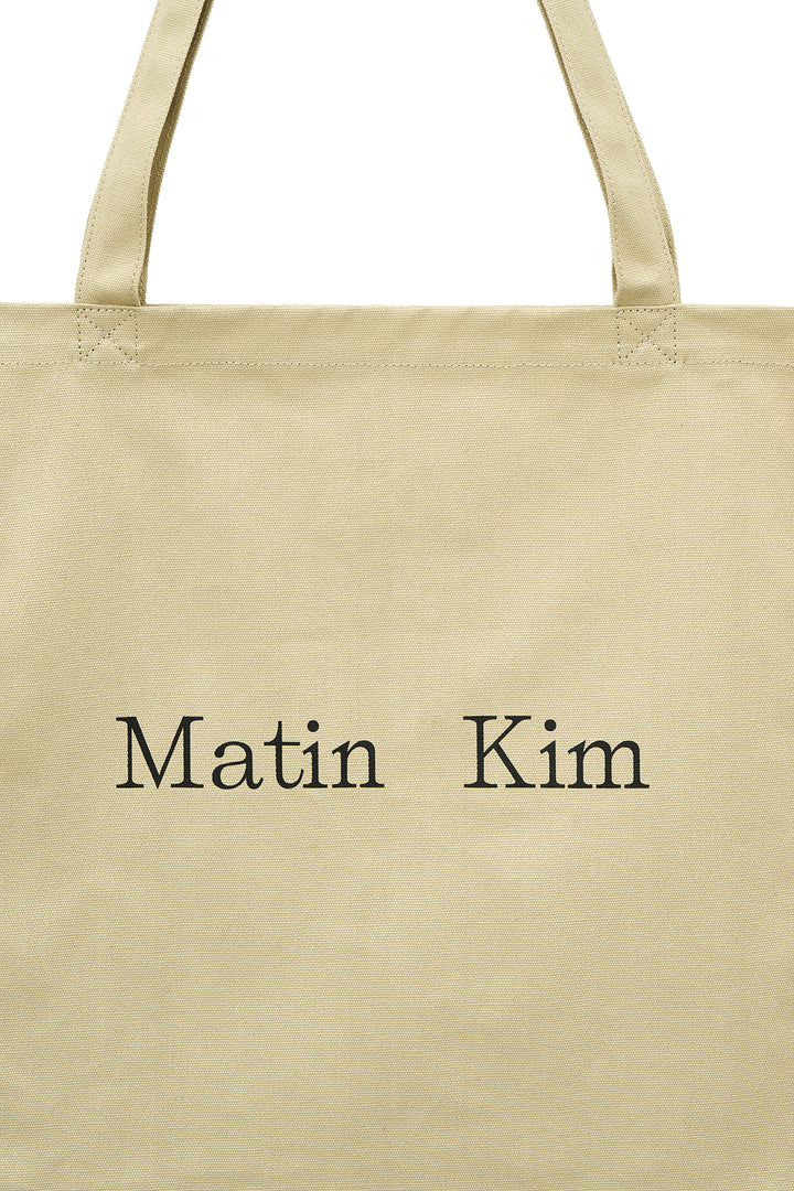Matin Kim Eyelet Logo Canvas Ecobag — Beige