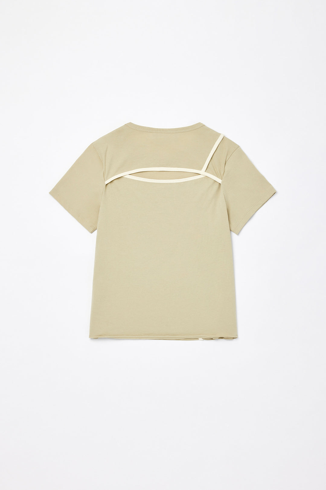 KIMMATIN Back Slit Slim Top in Light — Khaki