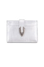 Matin Kim Western Buckle Card Wallet — Silver
