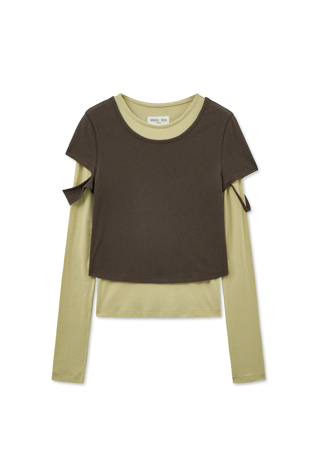 Matin Kim Layered Point Slim Top — Brown