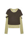 Matin Kim Layered Point Slim Top — Brown