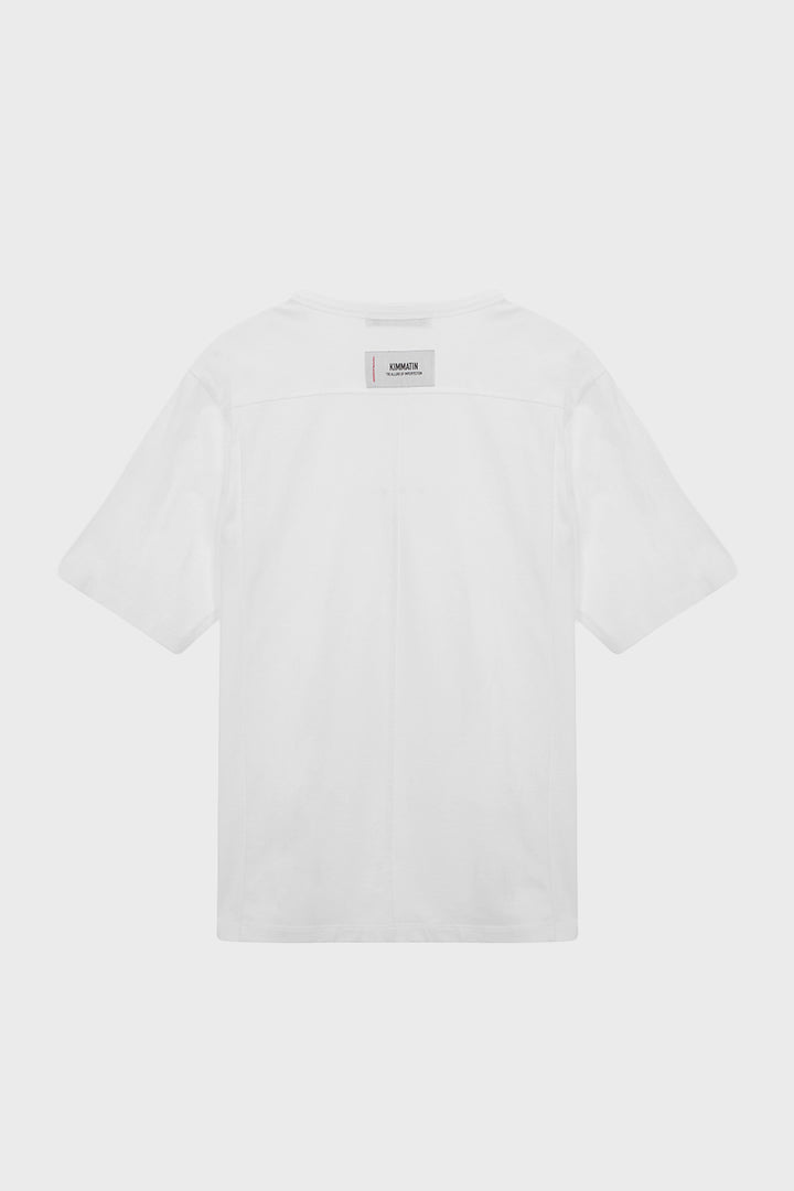 KIMMATIN Shoulder Hole Half Sleeve Top — White