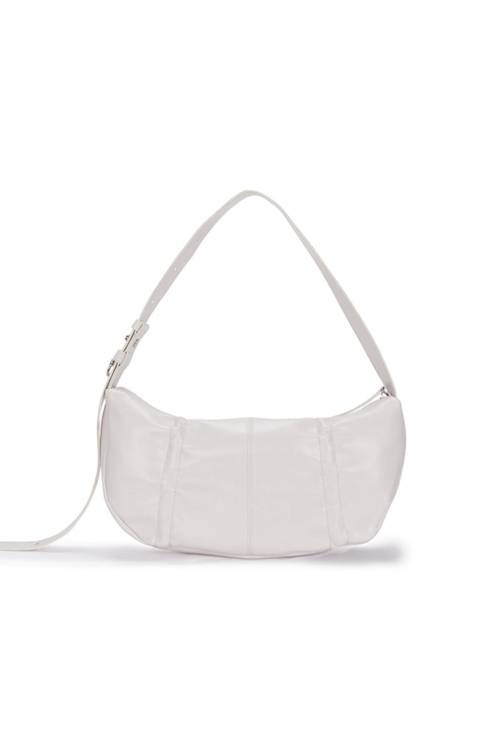 Matin Kim Half Shirring Ribbon Round Bag — Ivory