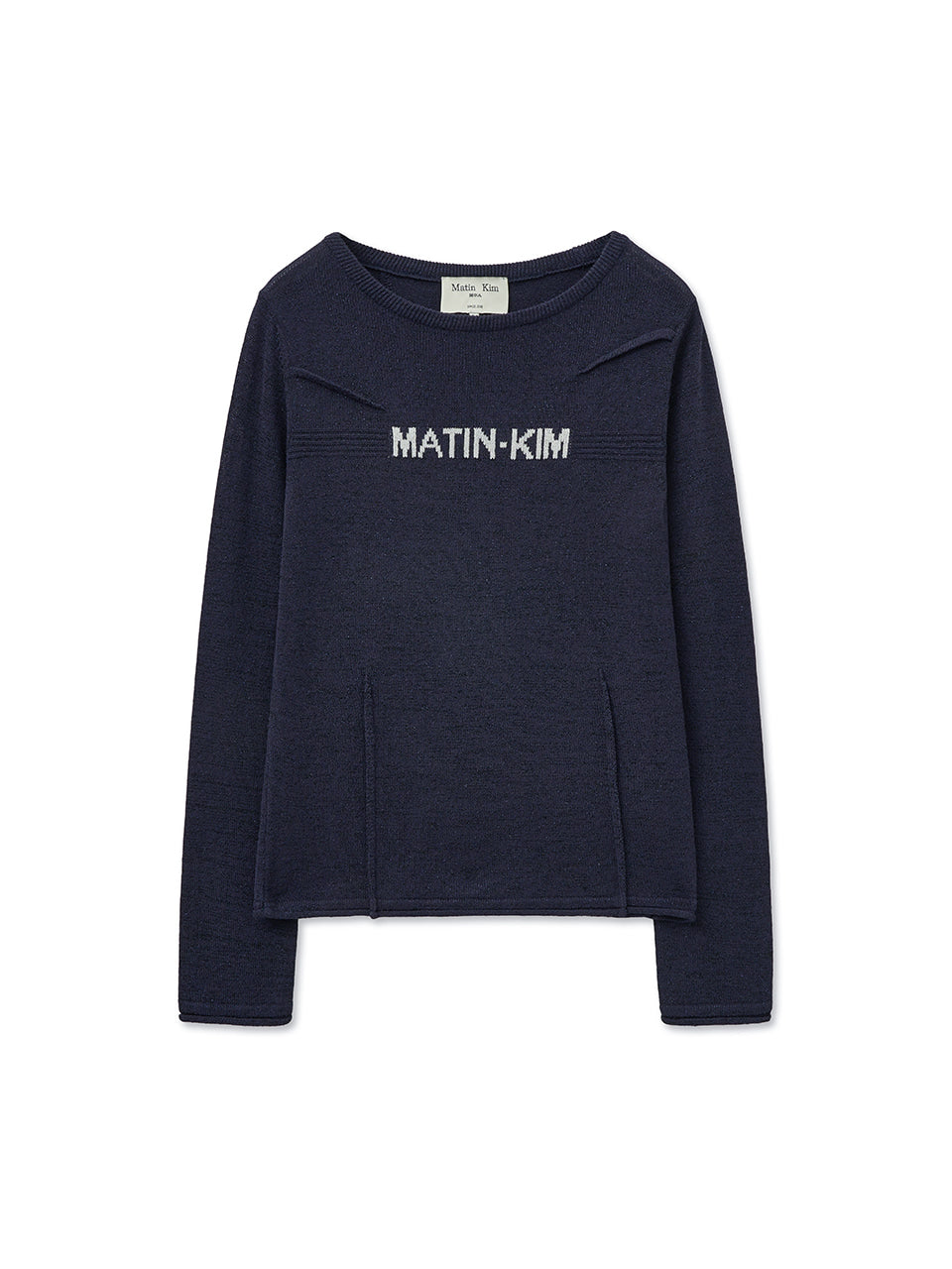 Matin Kim Glitter Slim Logo Knit Top — Pink