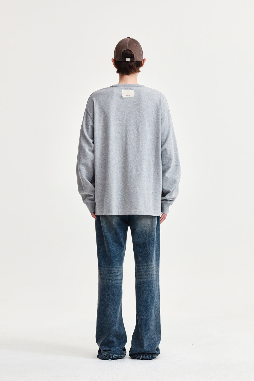 Matin Kim Patch Graphic Long Sleeve Top — Gray