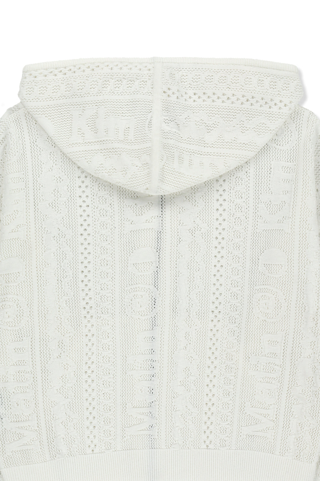 Matin Kim Mesh Logo Knit Zip Hoody — White