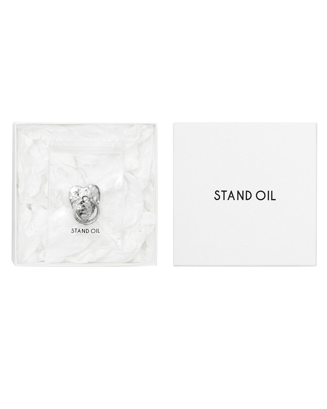 Stand Oil Heart Initial Gripring — Silver