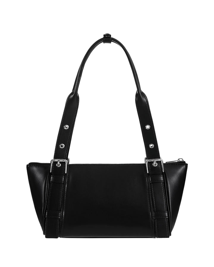 Stand Oil Boat Bag — Glossy Shoulder Crossbody — Black