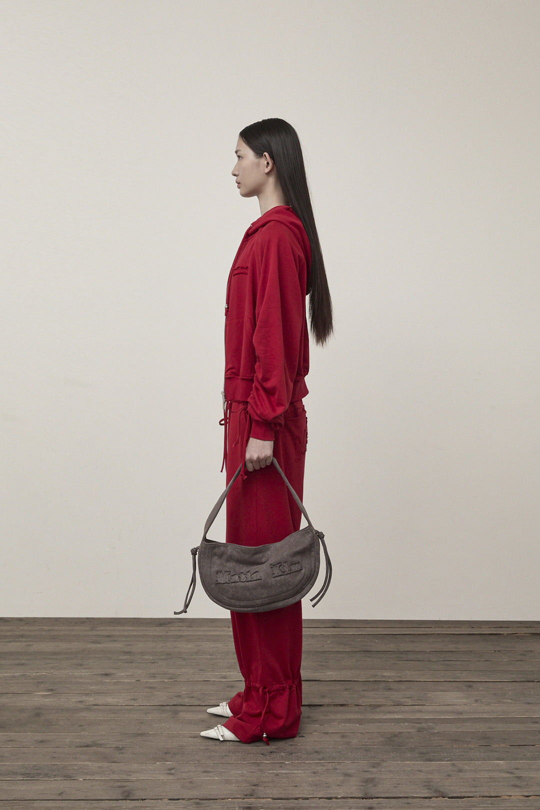 Matin Kim String Detail Sweatpants — Red
